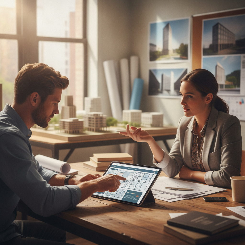 Creative Agency Collaboration for Architects Portfolio development Creative developers from the Best Portfolio Website Develoipment Agency for Architects reviewing code