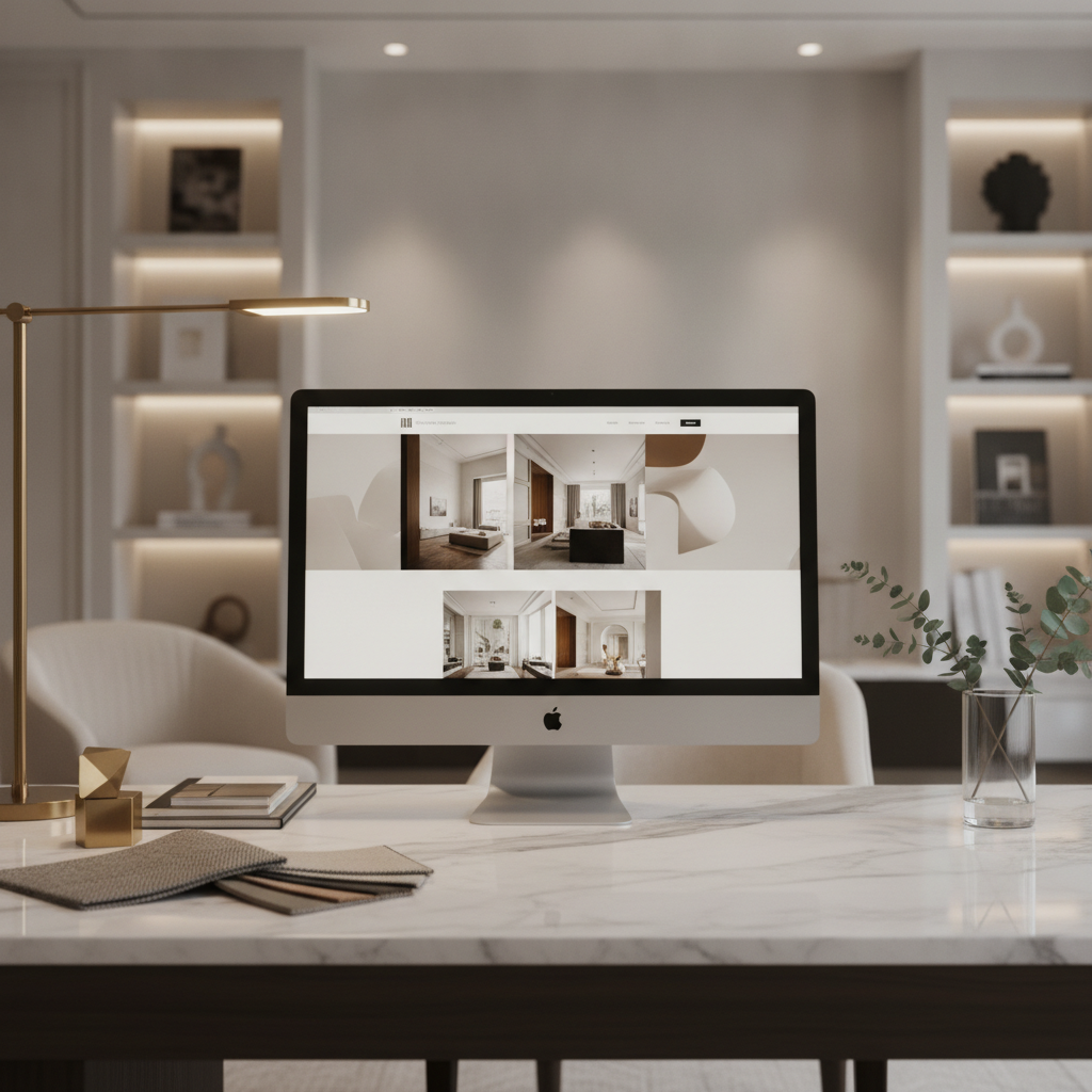 Stunning luxury portfolio website created by the Best Portfolio Website Develoipment Agency for Interior Designers.