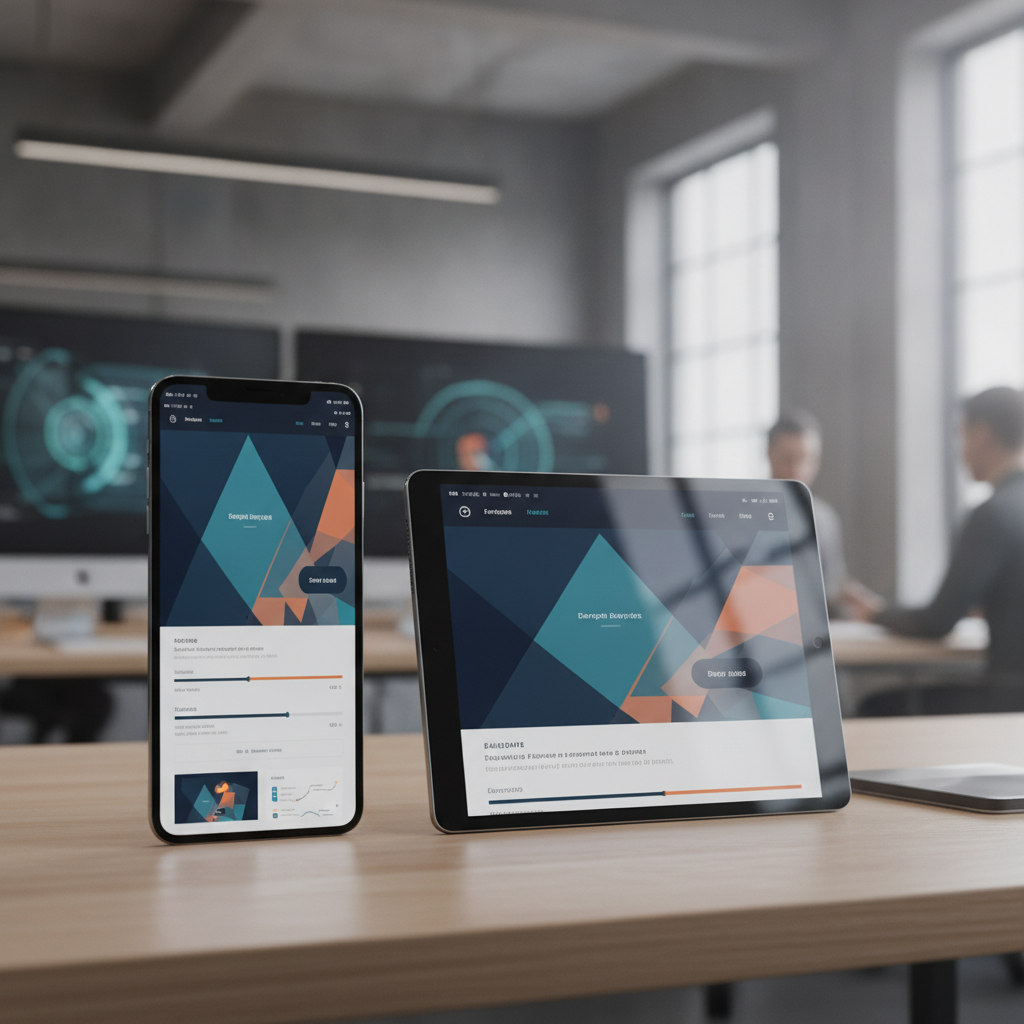 Responsive Web Layouts by Website Designer in Srinagar A sleek tablet showcasing responsive web layouts crafted by an expert Website Designer in Srinagar.