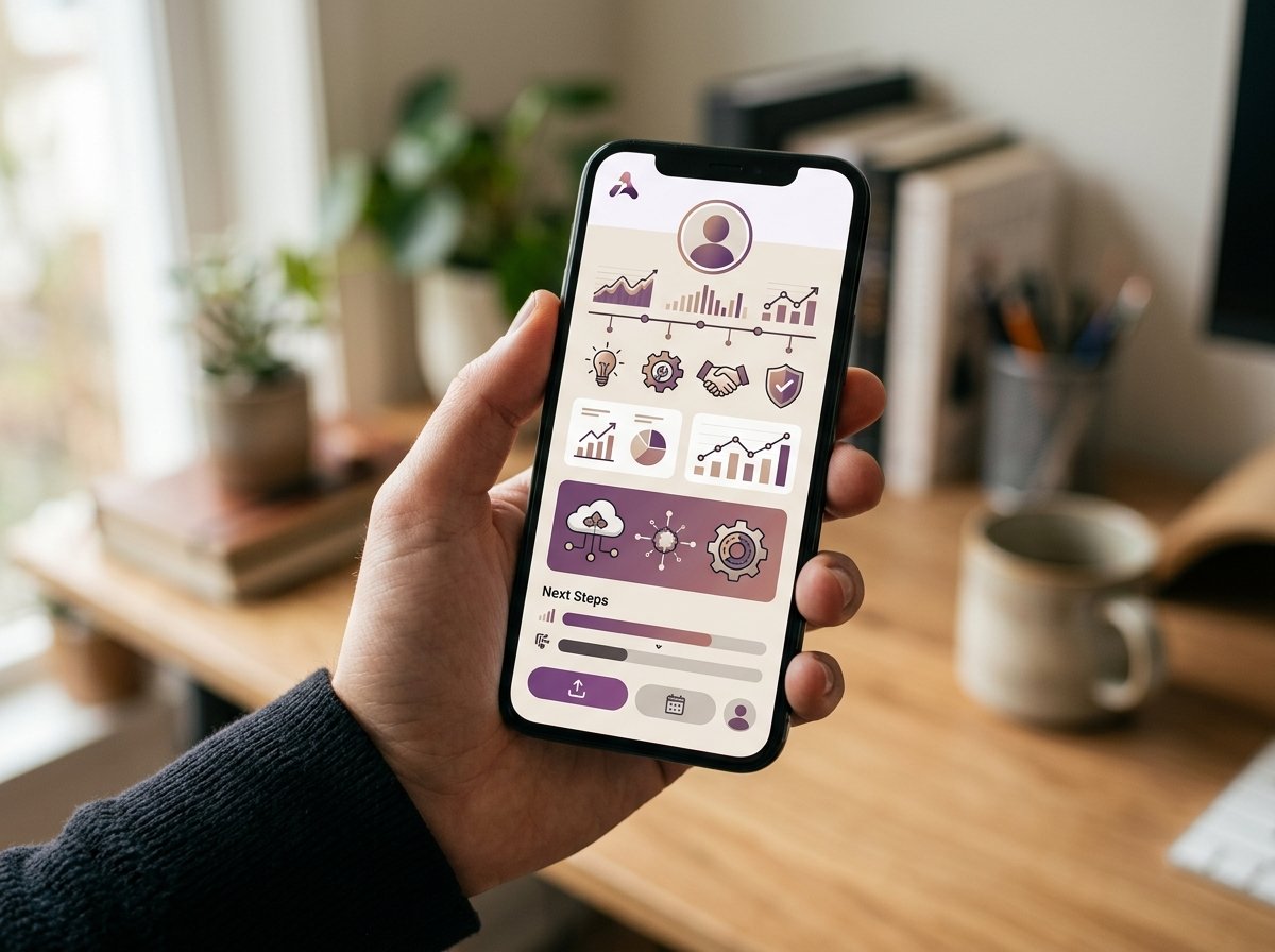 Personalized lead engagement through AI Illustration of a person receiving a highly personalized email or message on their device, powered by AI analytics.