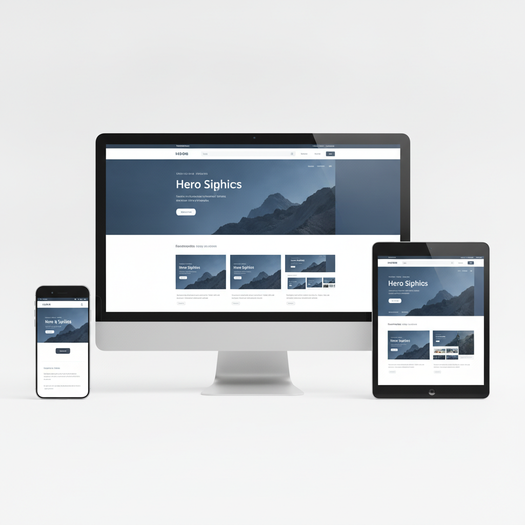 Responsive Layouts by a Website Design Company in Kashmir A responsive website layout showcased across multiple screens by a Website Design Company in Kashmir.