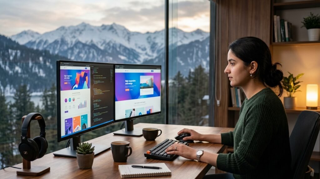 Innovative digital workspace representing the Best Web Development Comapny in Srinagar (2026)
