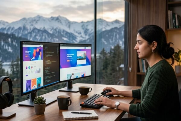 Innovative digital workspace representing the Best Web Development Comapny in Srinagar (2026)