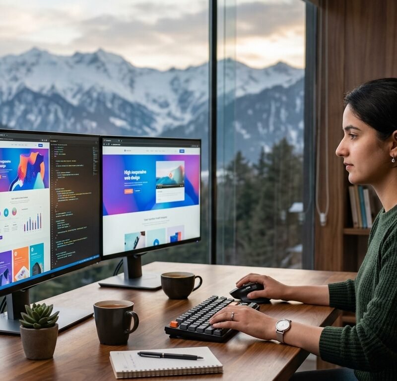 Innovative digital workspace representing the Best Web Development Comapny in Srinagar (2026)