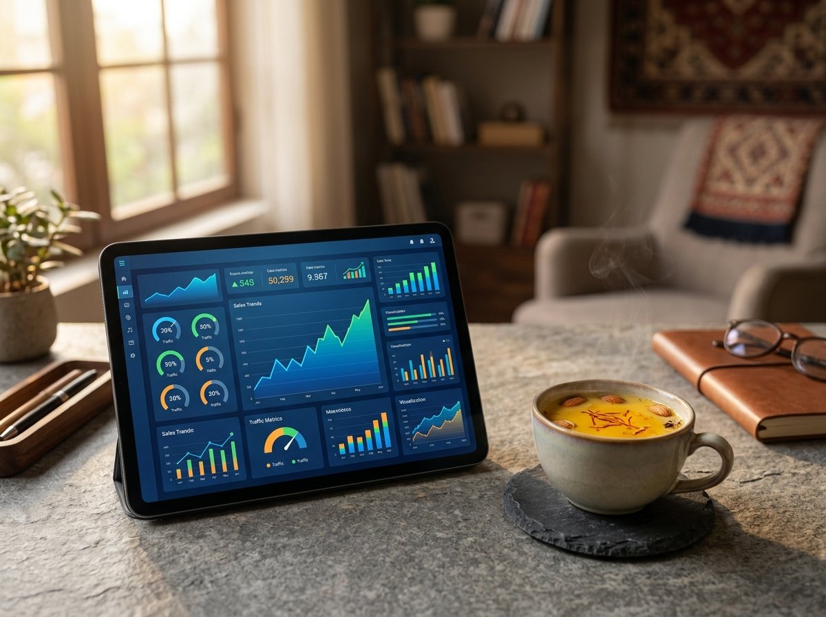 Business analytics dashboard showcasing digital growth E-commerce sales dashboard showing growth driven by the Best Web Development Comapny in Srinagar (2026)