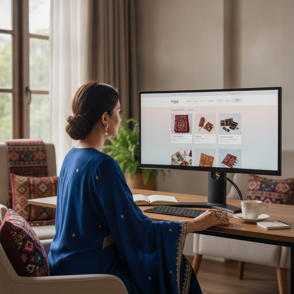 Successful business website in Srinagar A local business owner viewing their completed project built with the Best Website Builders in Srinagar (2026).