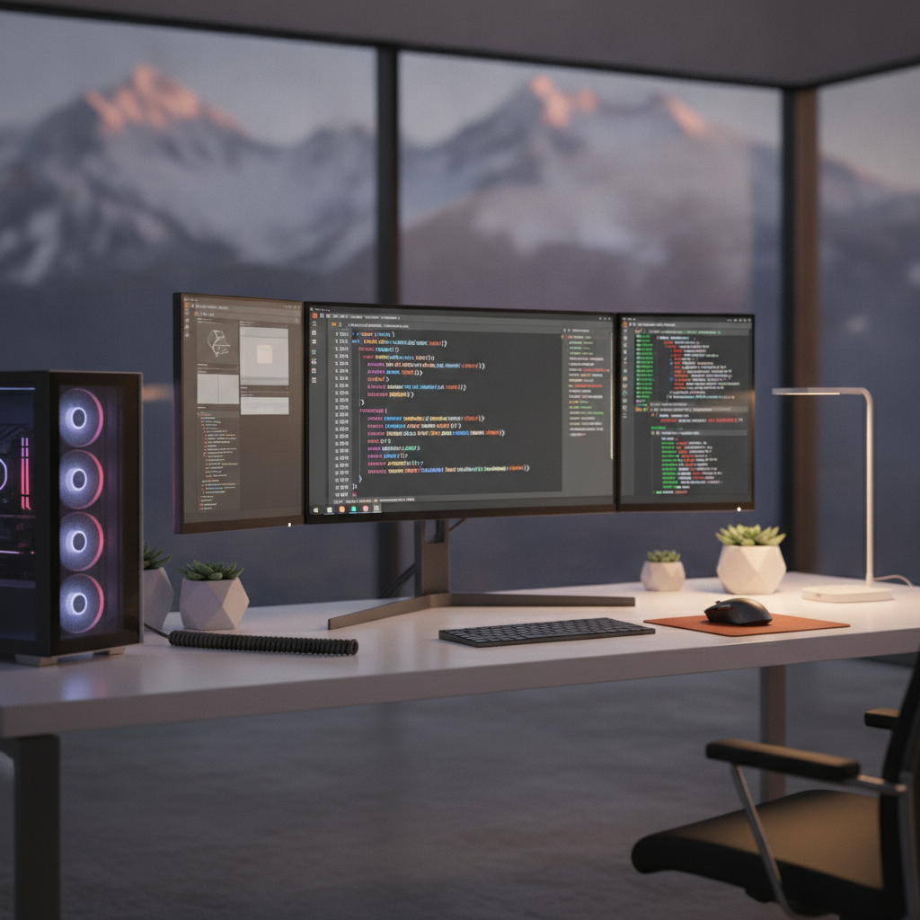 Premium Web Development Comapny in Srinagar Coding Process Developer coding custom websites representing a Premium Web Development Comapny in Srinagar